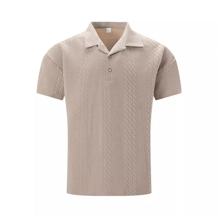 Polo Shirt - Polyester Blend Jacquard Texture & Relaxed Fit