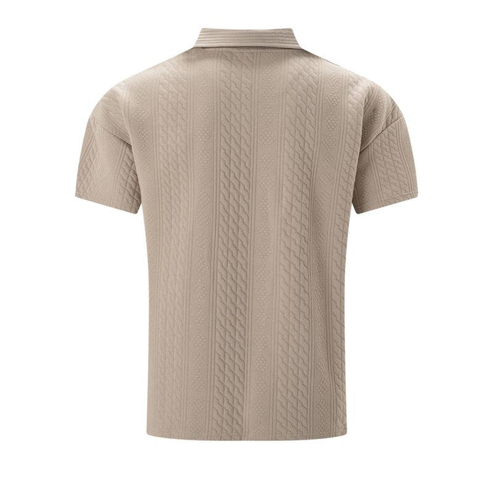 Polo Shirt - Polyester Blend Jacquard Texture & Relaxed Fit