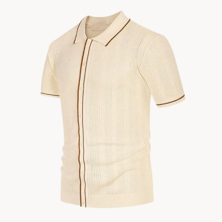 Polo Shirt - Short Sleeve Button Placket & Breathable Fit