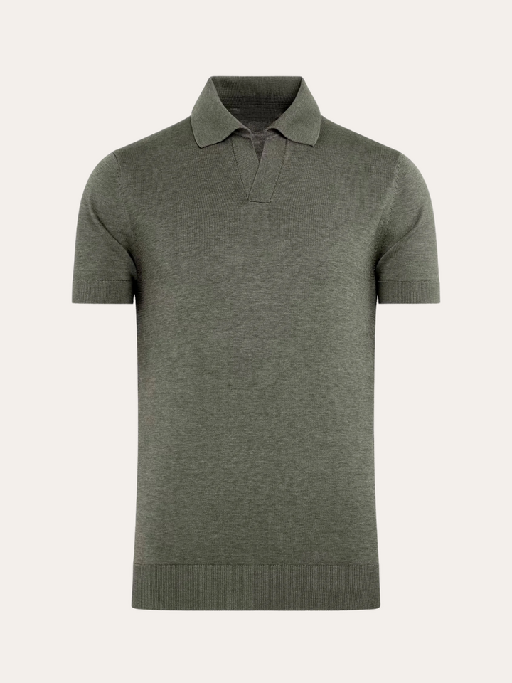 Polo Shirt - Soft Blend Buttonless Front & Smooth Neckline