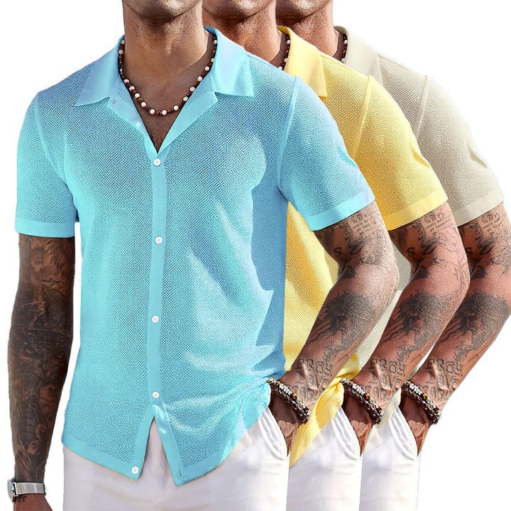 Polyester Blend Knit Shirt – Mesh Body & Cool Breathability