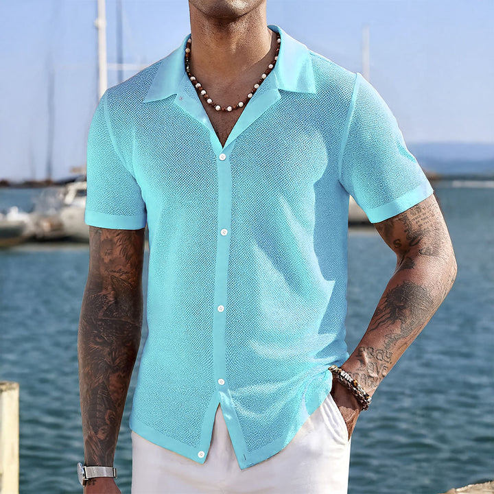 Polyester Blend Knit Shirt – Mesh Body & Cool Breathability