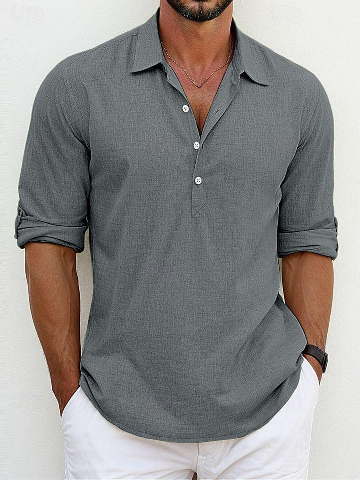 Polyester Blend Polo Shirt – Classic Collar & Loose Fit