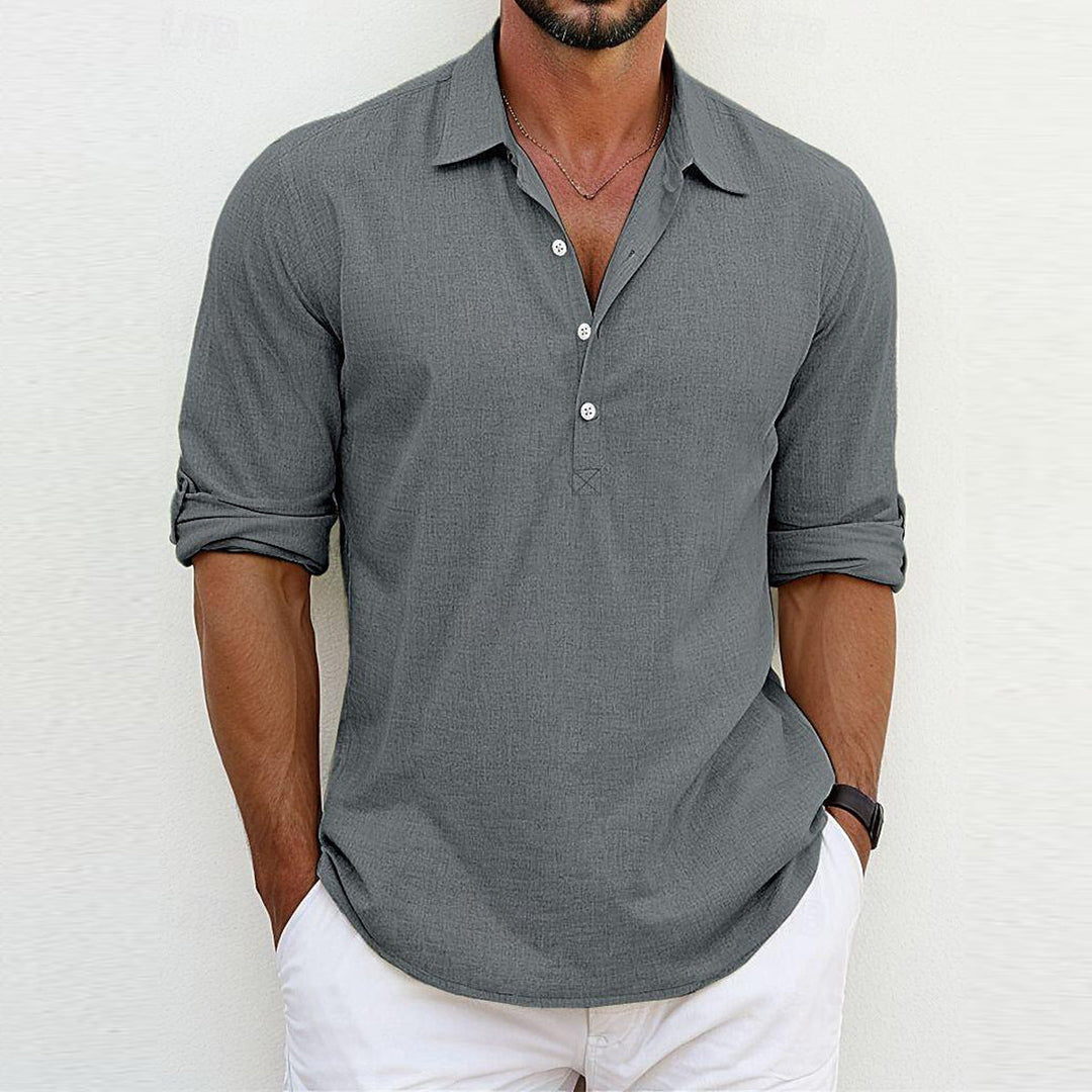 Polyester Blend Polo Shirt – Classic Collar & Loose Fit