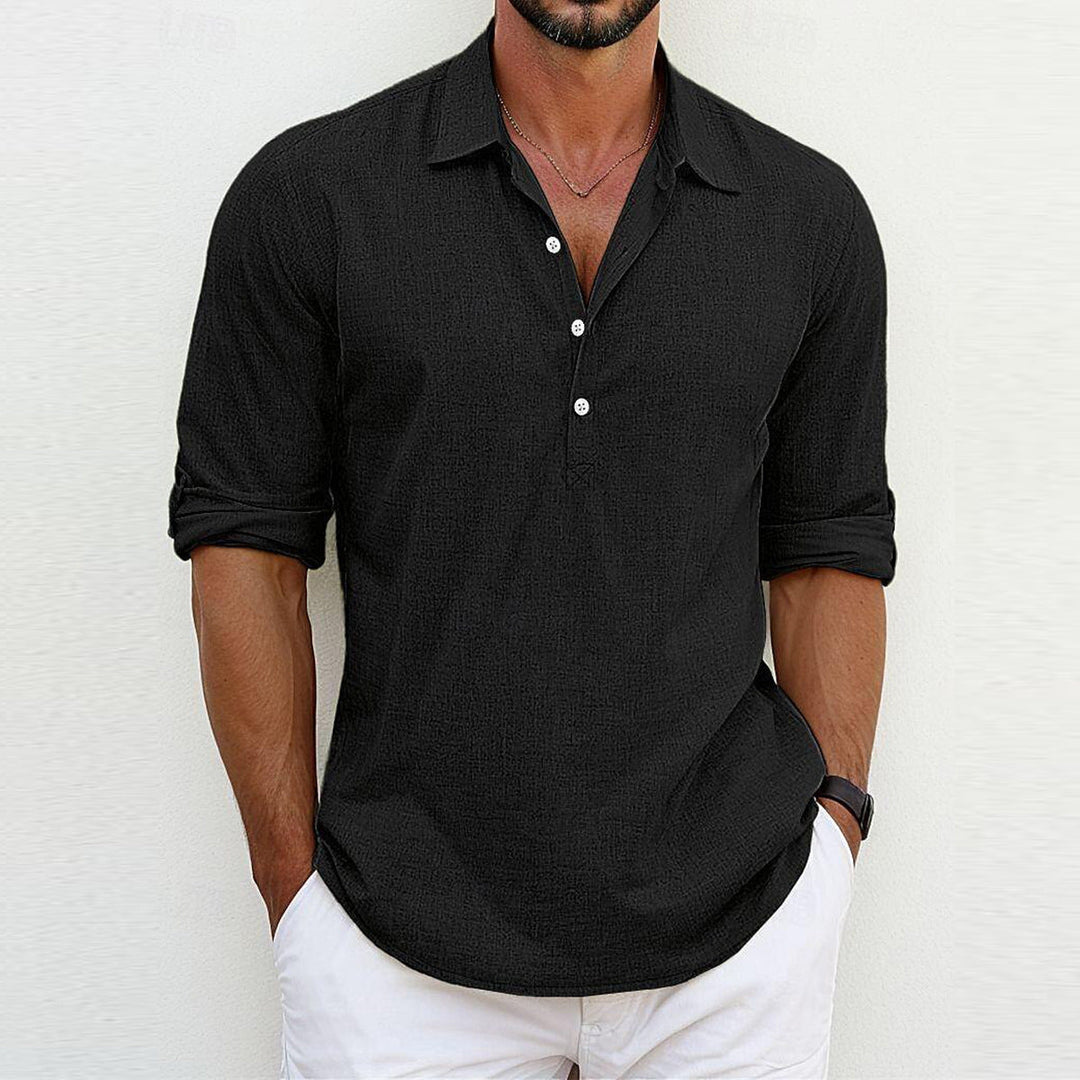 Polyester Blend Polo Shirt – Classic Collar & Loose Fit