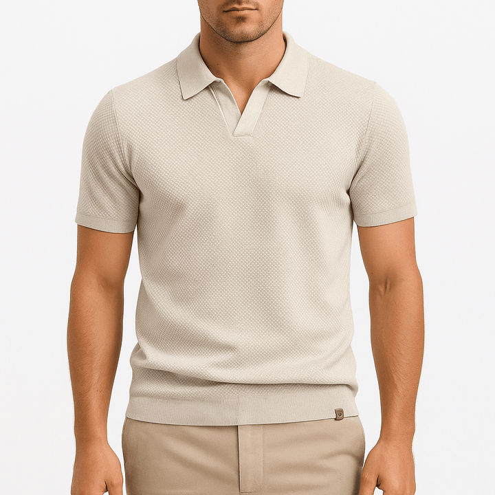 Polyester Blend Polo Shirt - Textured Knit & Easy Airflow