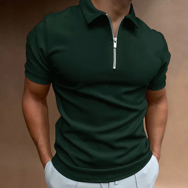 Polyester Blend Polo Shirt – Zipper Front And Easy On Off