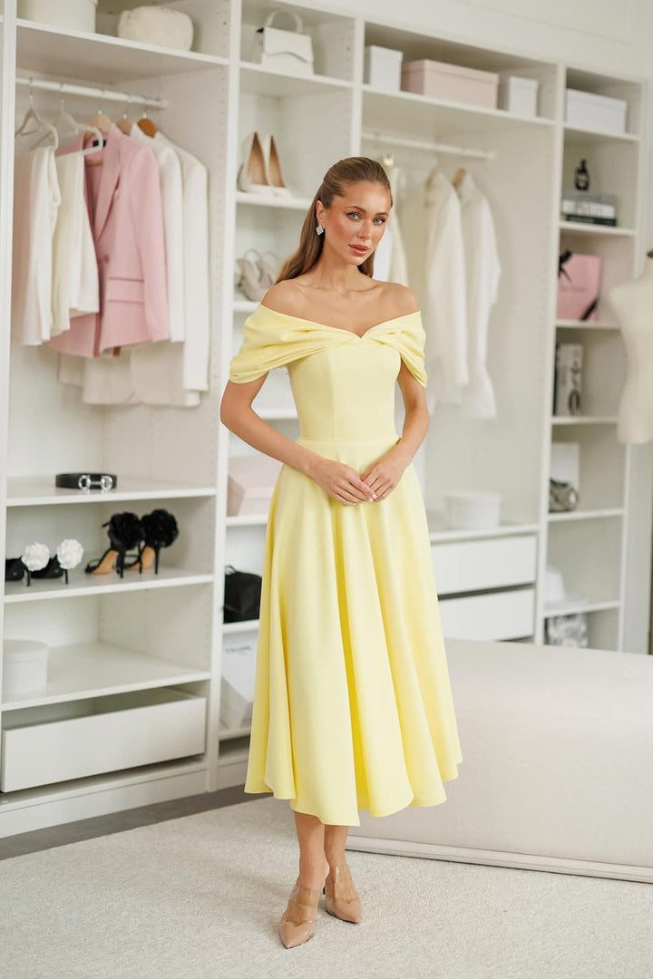 Positano Yellow Midi Dress