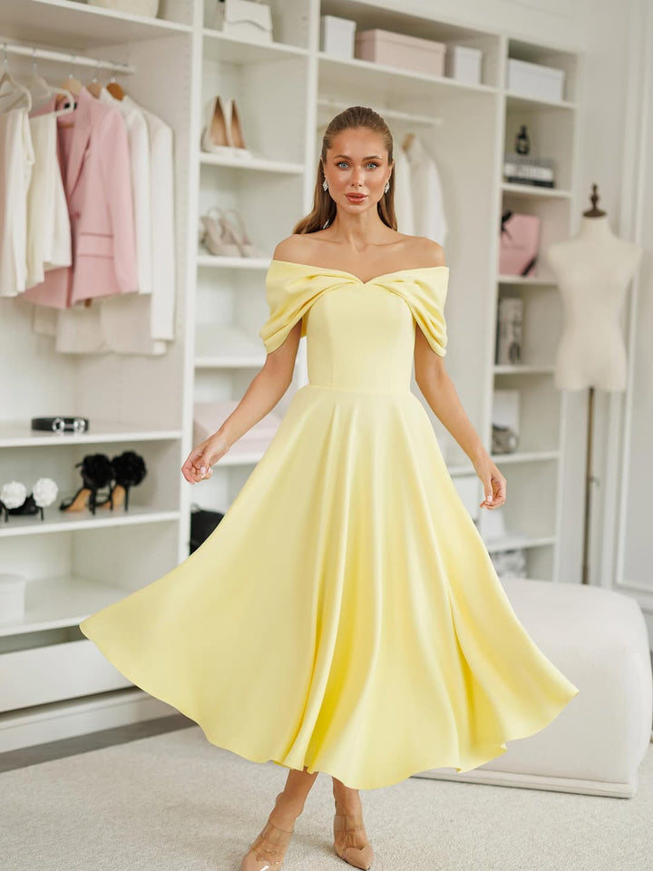 Positano Yellow Midi Dress