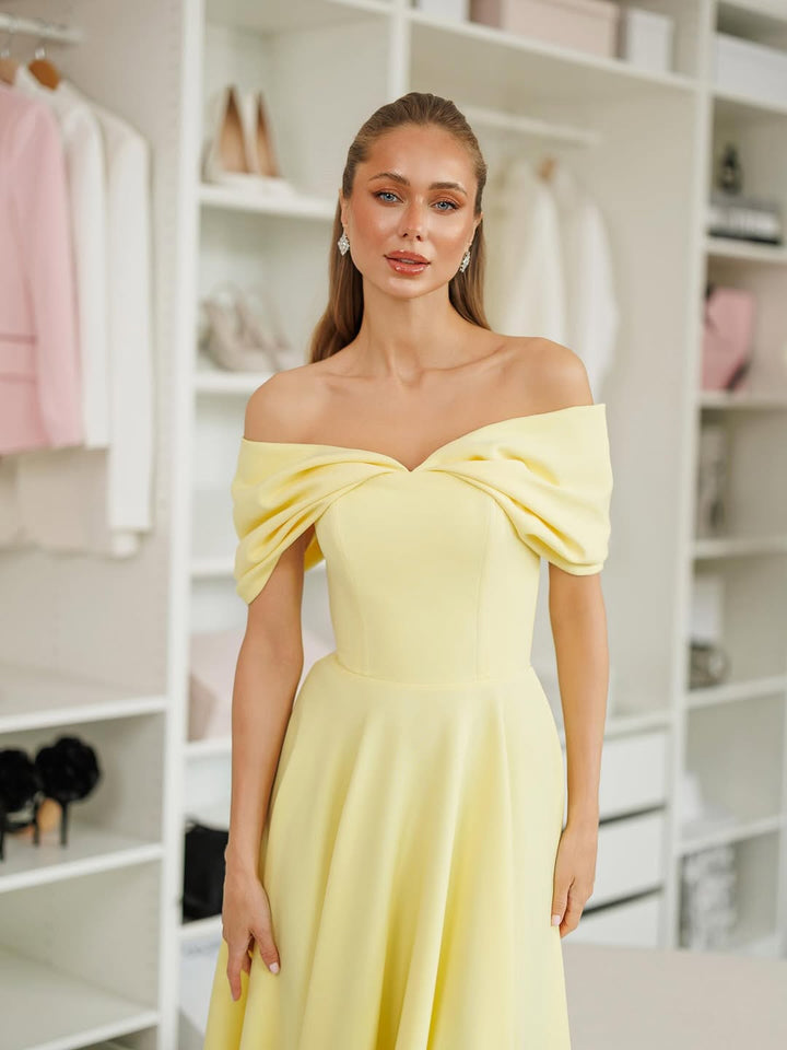 Positano Yellow Midi Dress