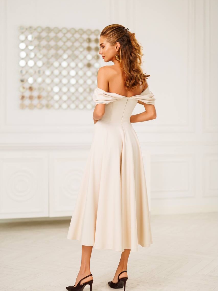 Positano Ecru Midi Dress