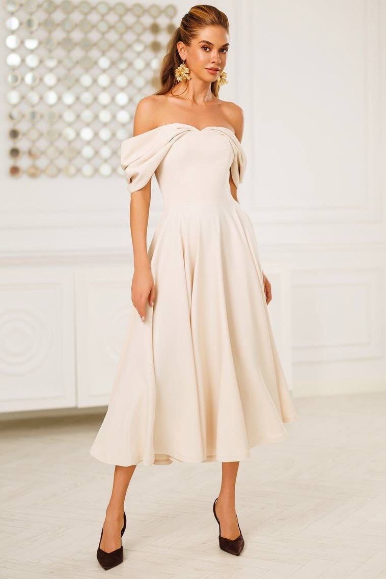 Positano Ecru Midi Dress