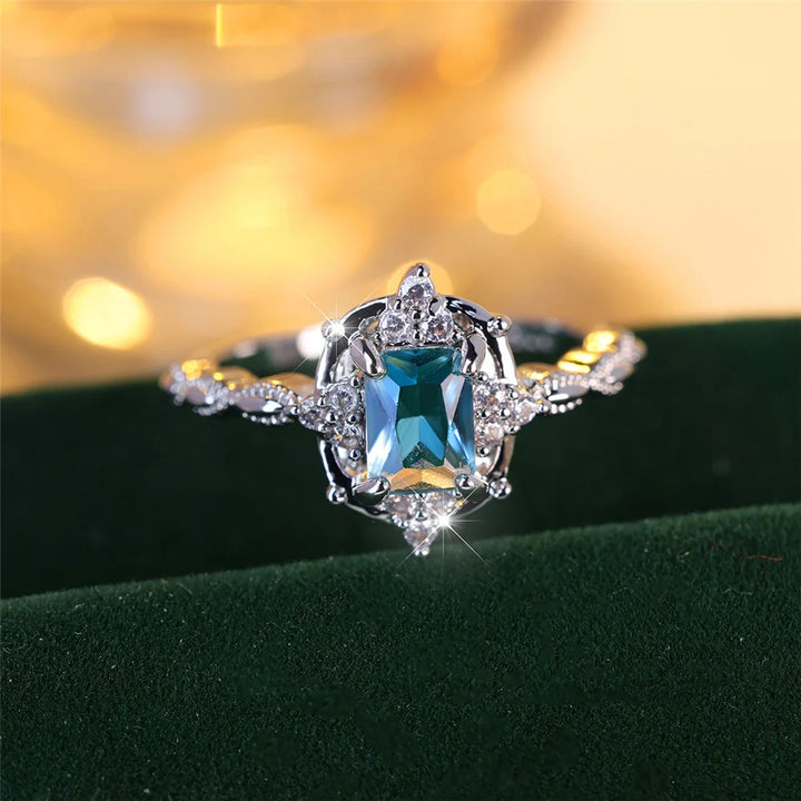 Azzurra Light Blue Crystal Ring