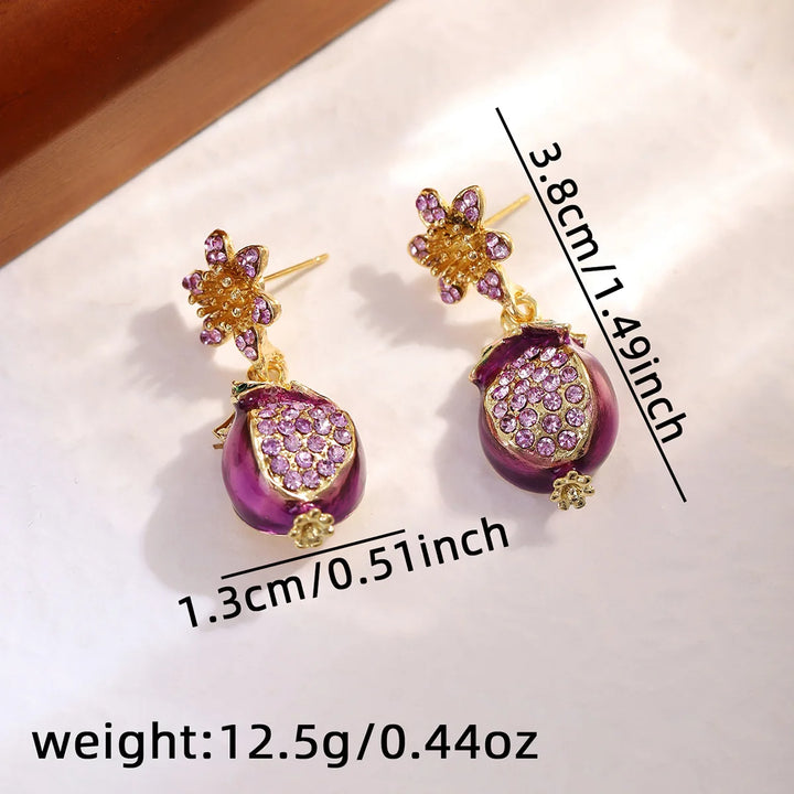 Viole | Purple Flower Stud Earrings