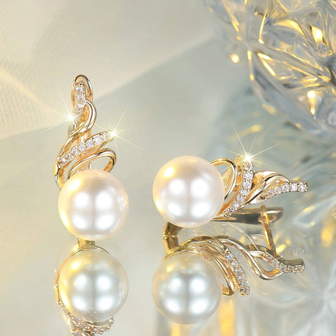 Perla Crystal Pearl-Look Hoop Earrings hero view