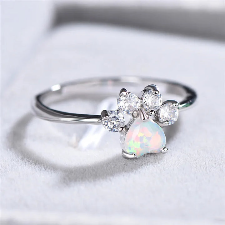 Paw Amour | Opal-Look Paw Heart Ring