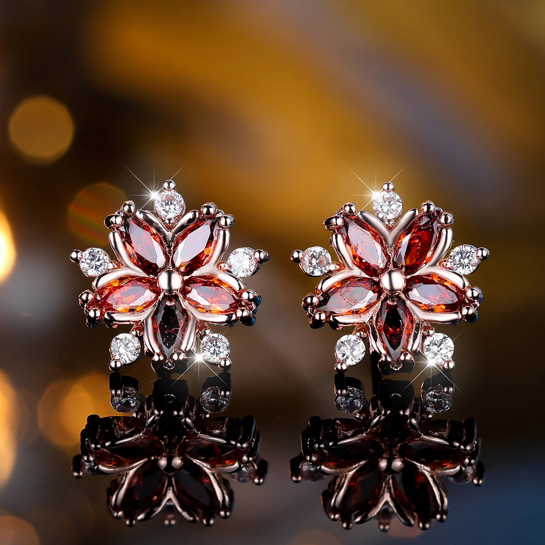 Snowkiss | Colorstone Snowflake Stud Earrings