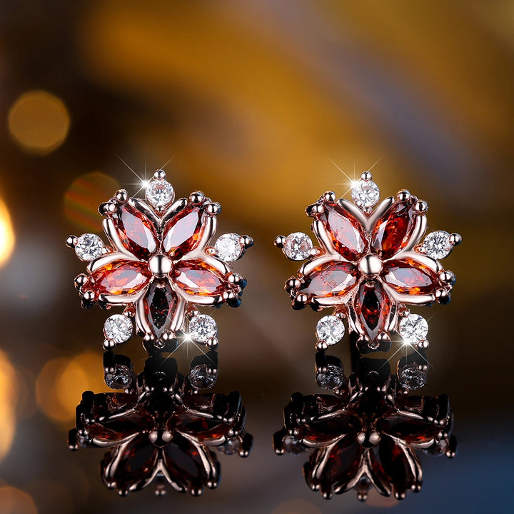 Snowkiss | Colorstone Snowflake Stud Earrings