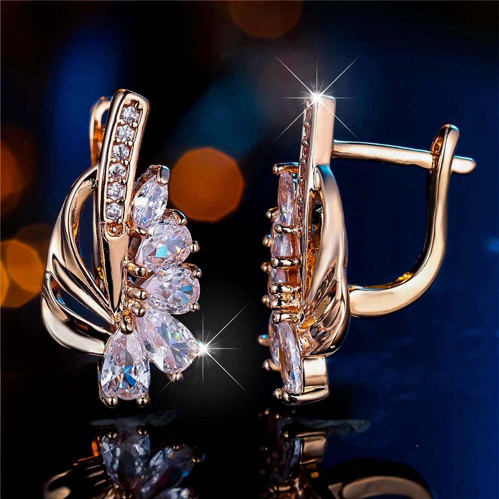 Elara Crystal Geometric Hoop Earrings