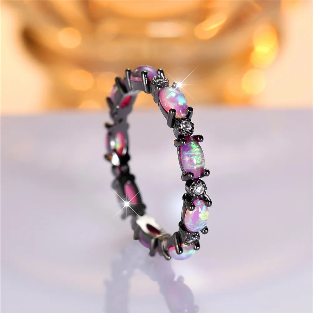 Violetta Noir | Purple Opal-Look Oval Ring