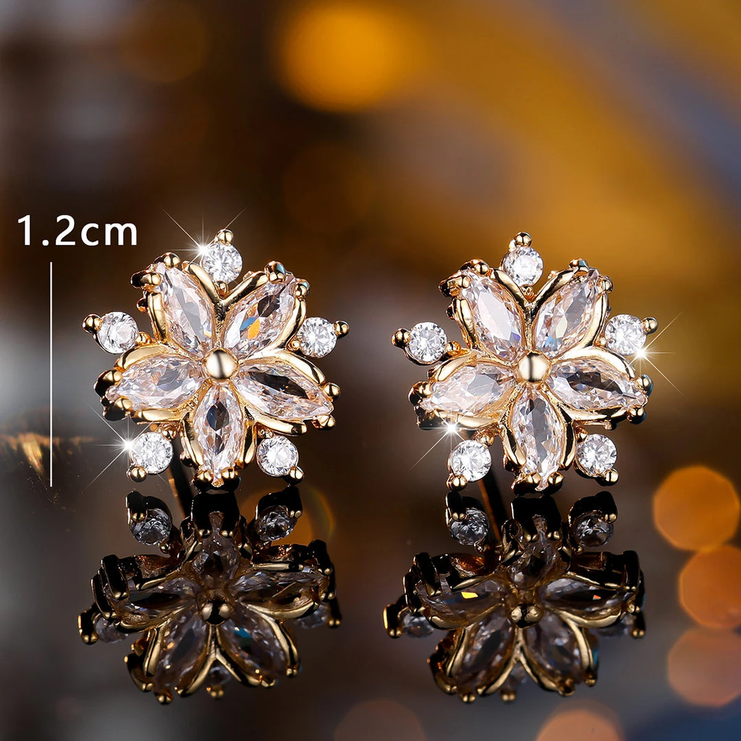 Snowkiss | Colorstone Snowflake Stud Earrings