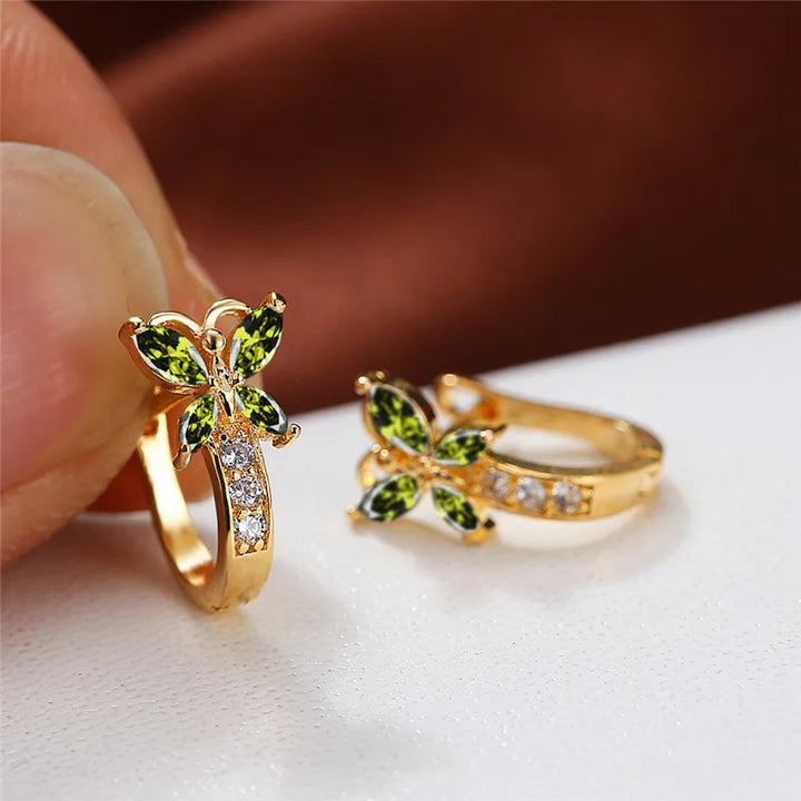Papillon Colorstone Clip Earrings