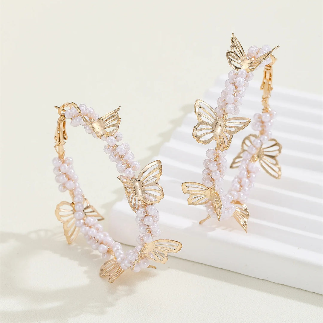 Aurélie Butterfly Circle Earrings styled view