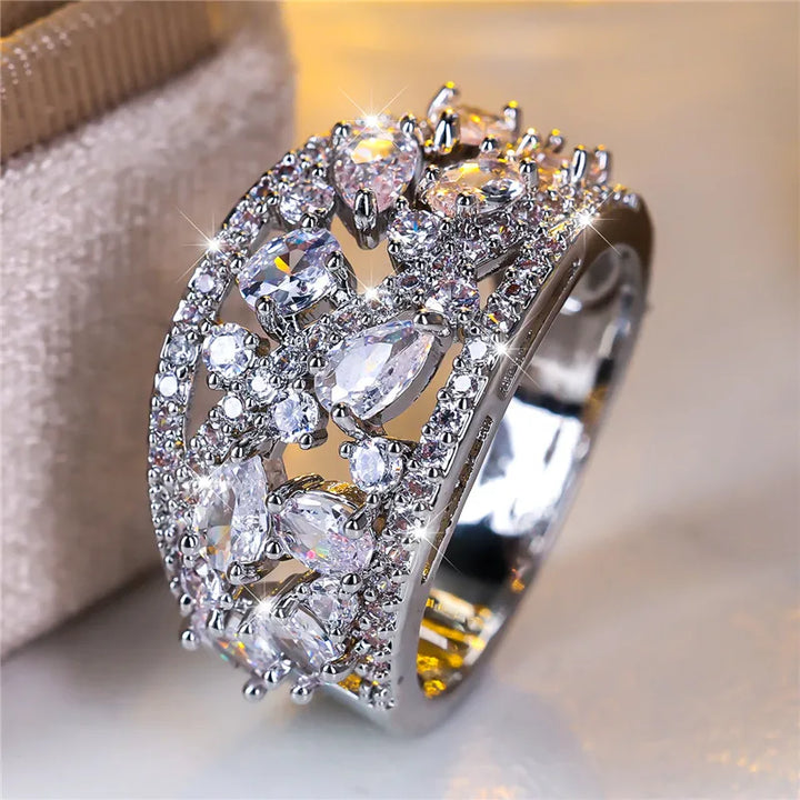 Isadora Teardrop Crystal Ring additional detail