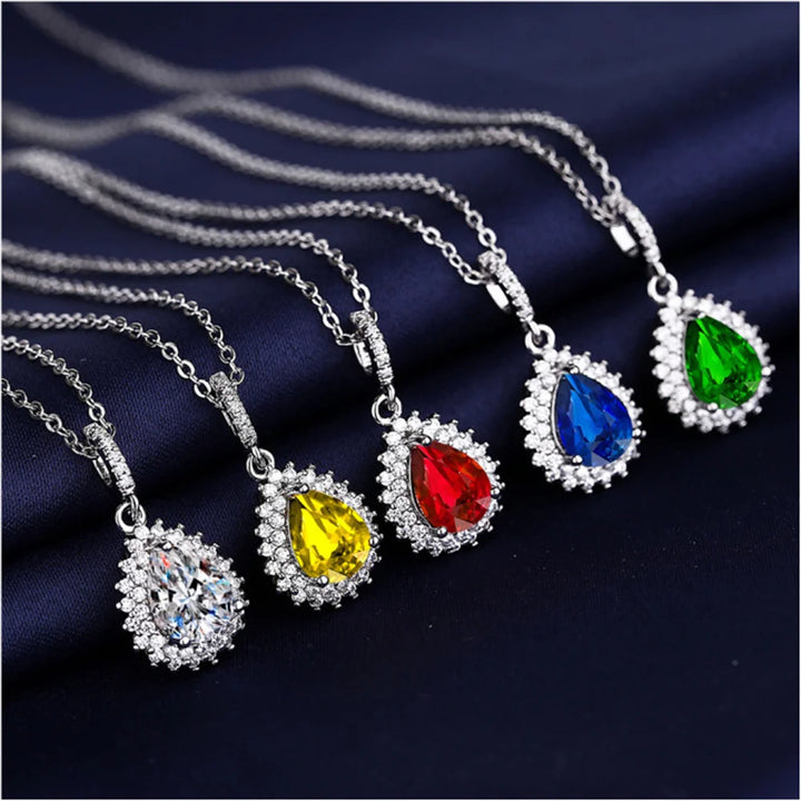 Jardin Colorstone Teardrop Necklace additional detail
