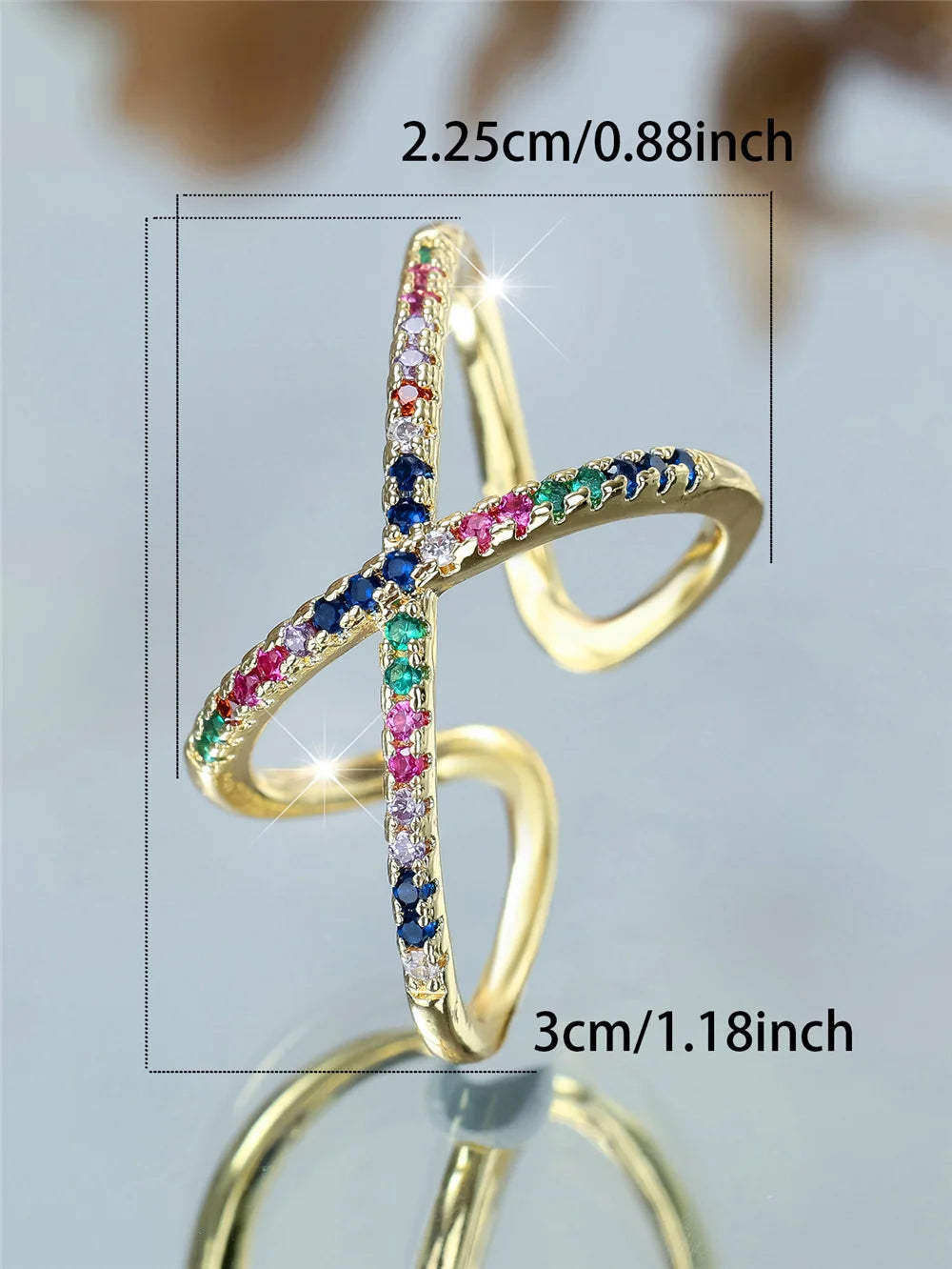 Solène Rainbow Open Ring styled view