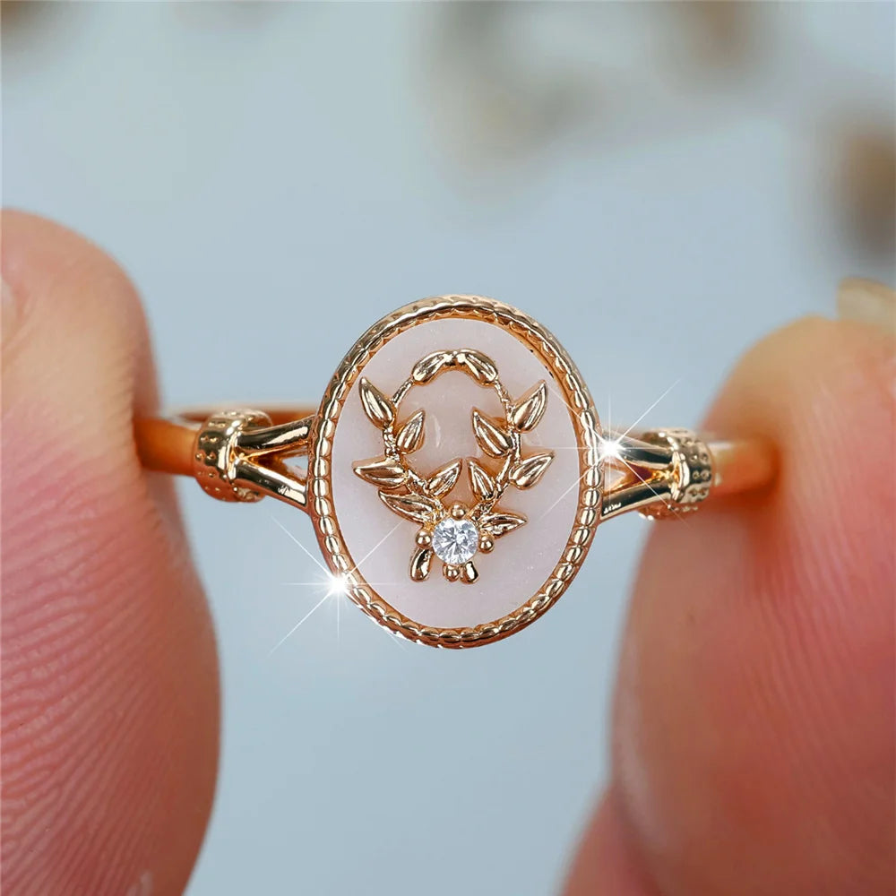 Sylvie Enamel Leaf Ring