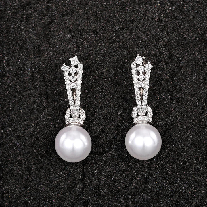 Lunelle Pearl-Look Hoop Earrings styled view