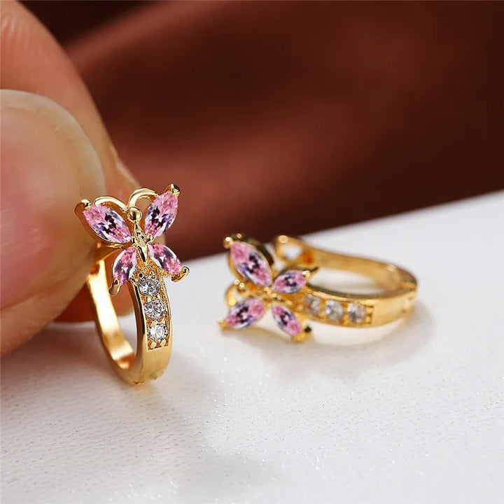 Papillon Colorstone Clip Earrings