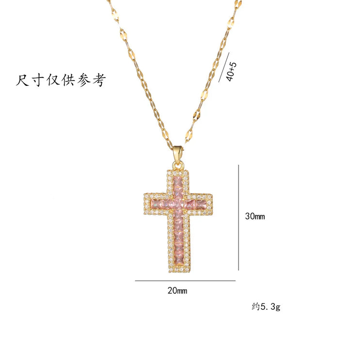 Faithful | Blue &amp; Pink Cross Necklace