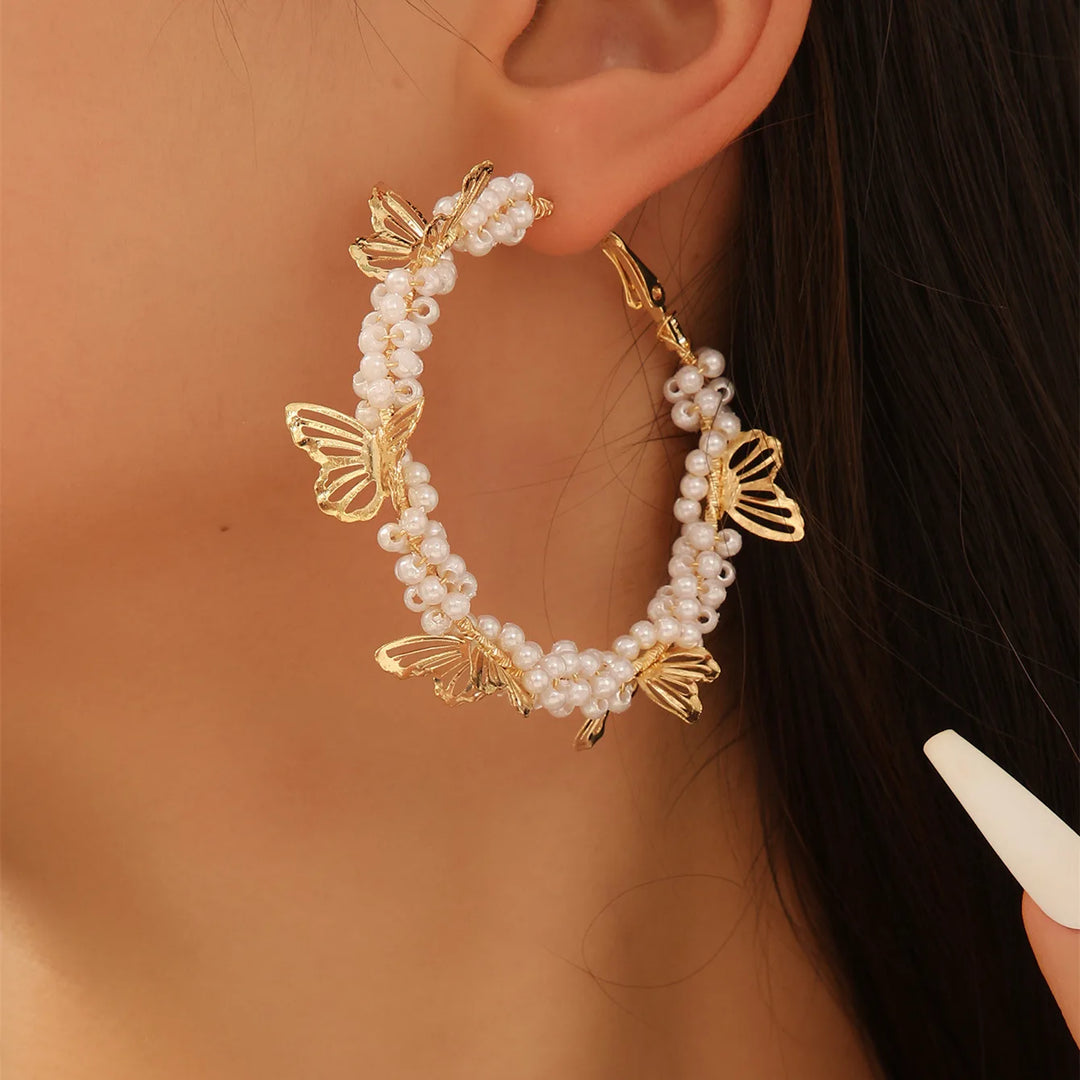 Aurélie Butterfly Circle Earrings hero view