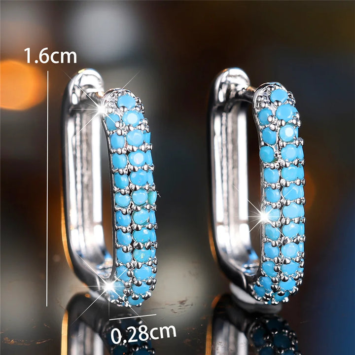 Selene Petite Crystal Stud Earrings styled view