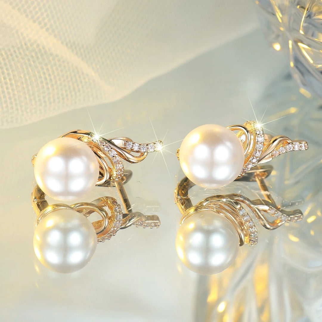 Perla Crystal Pearl-Look Hoop Earrings additional detail