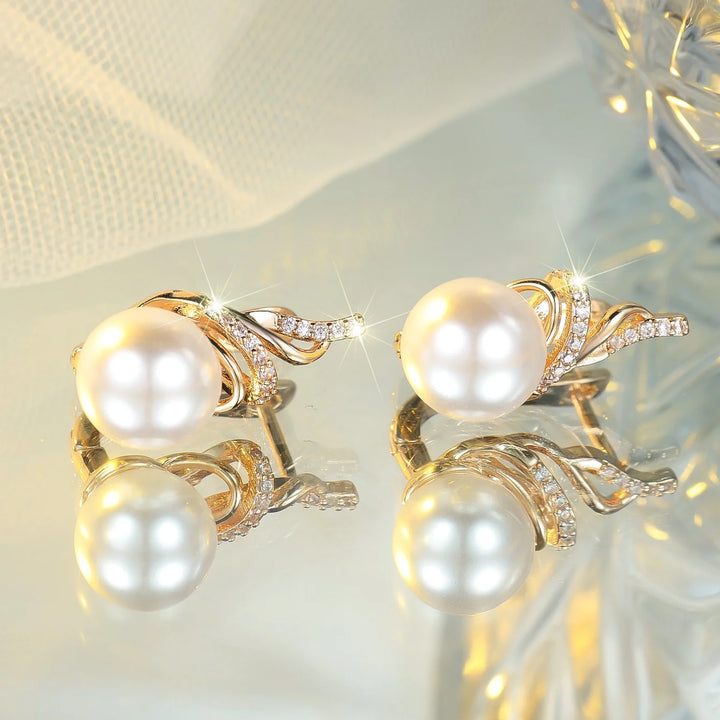 Perla Crystal Pearl-Look Hoop Earrings additional detail
