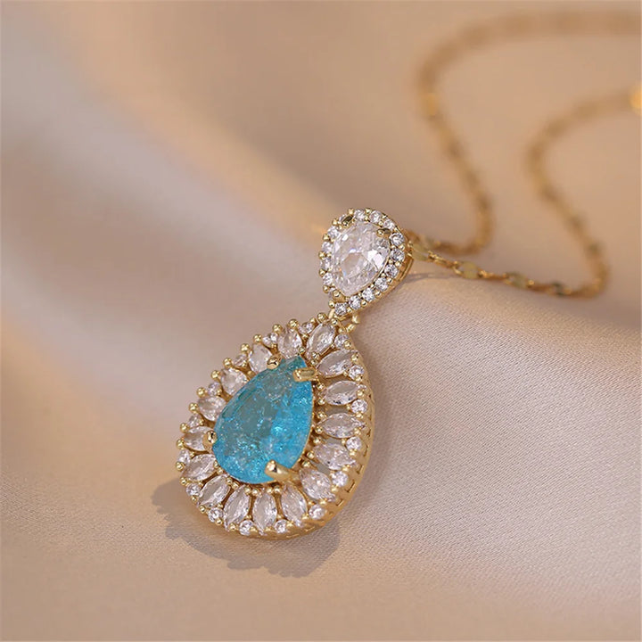 Florenza | Pink &amp; Green Flower Necklace