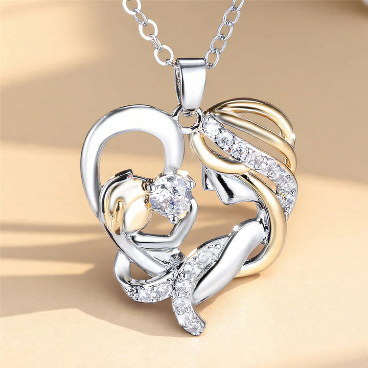 Valora | White Crystal Heart Necklace