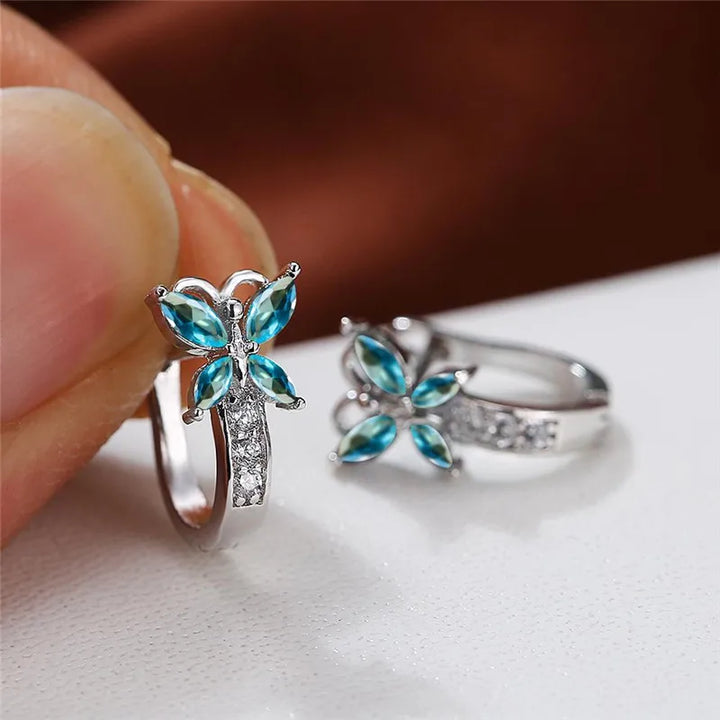 Papillon Colorstone Clip Earrings
