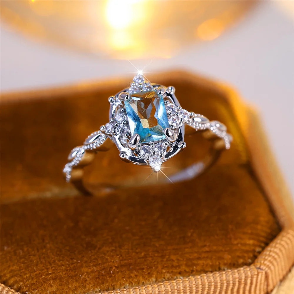 Azzurra Light Blue Crystal Ring alternate view