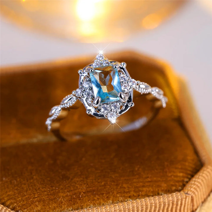 Azzurra Light Blue Crystal Ring alternate view