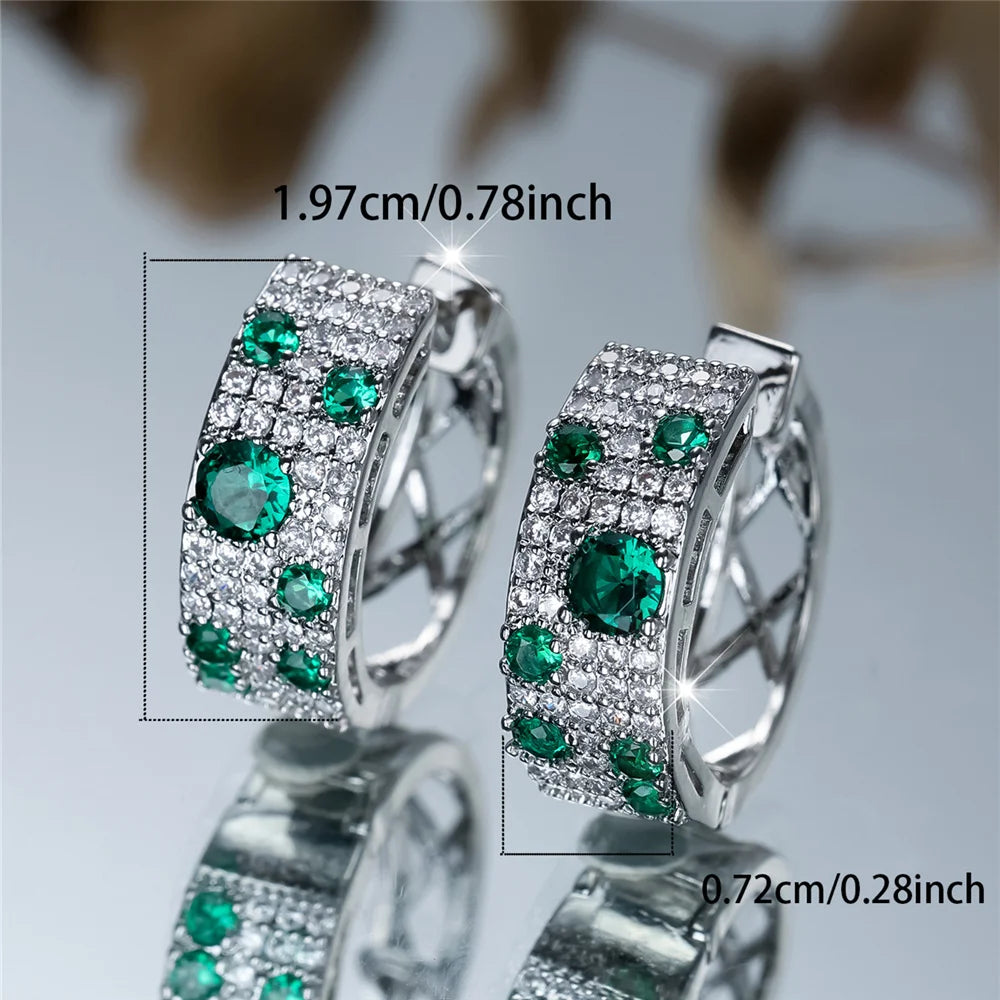 Verena Green Crystal Halo Earrings alternate view