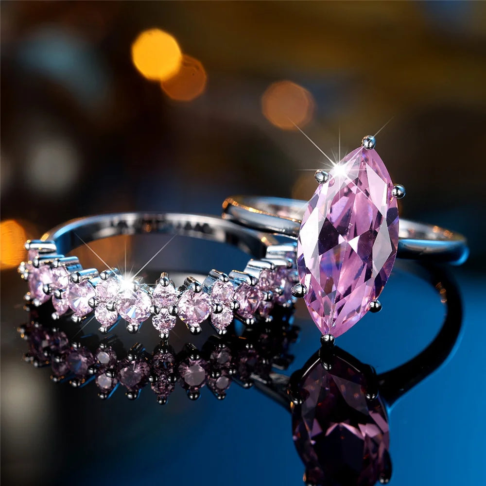 Blush Promise | Pink Crystal Ring Set