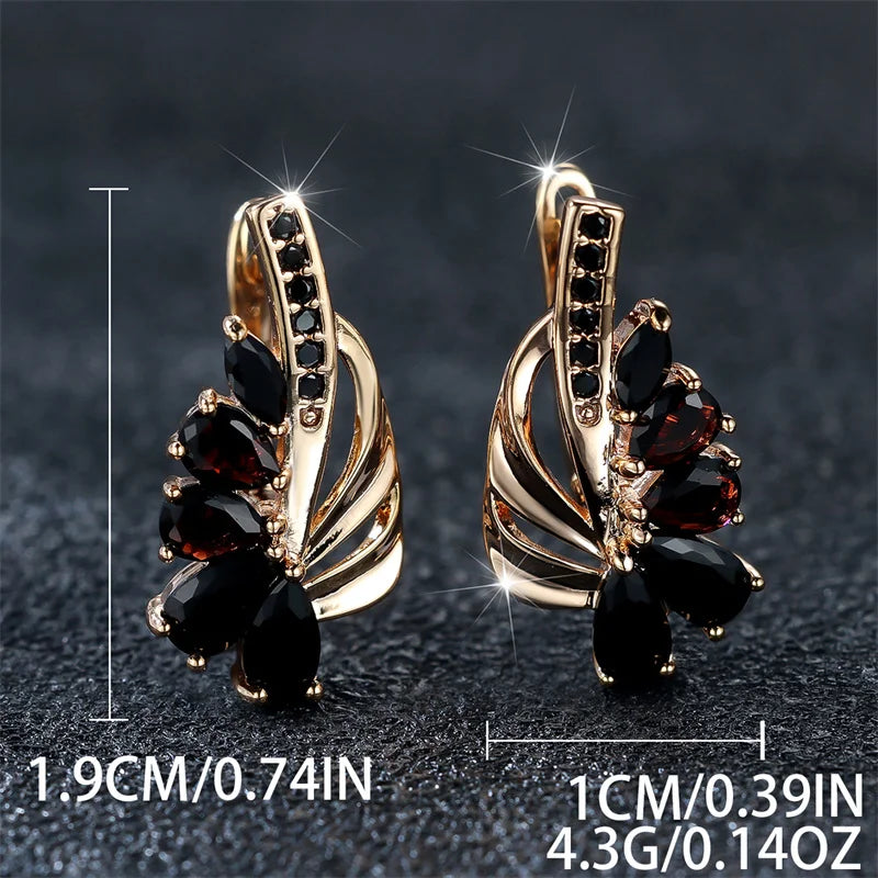 Onyxelle Black Teardrop Clip Earrings close-up detail