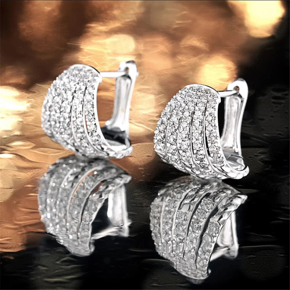Lucienne Crystal Round Hoop Earrings close-up detail