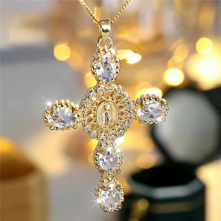 Faith Colorstone Cross Pendant Necklace