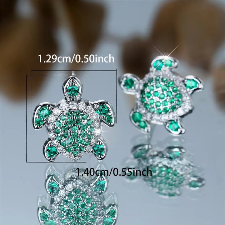 Tortue | Colorstone Turtle Stud Earrings