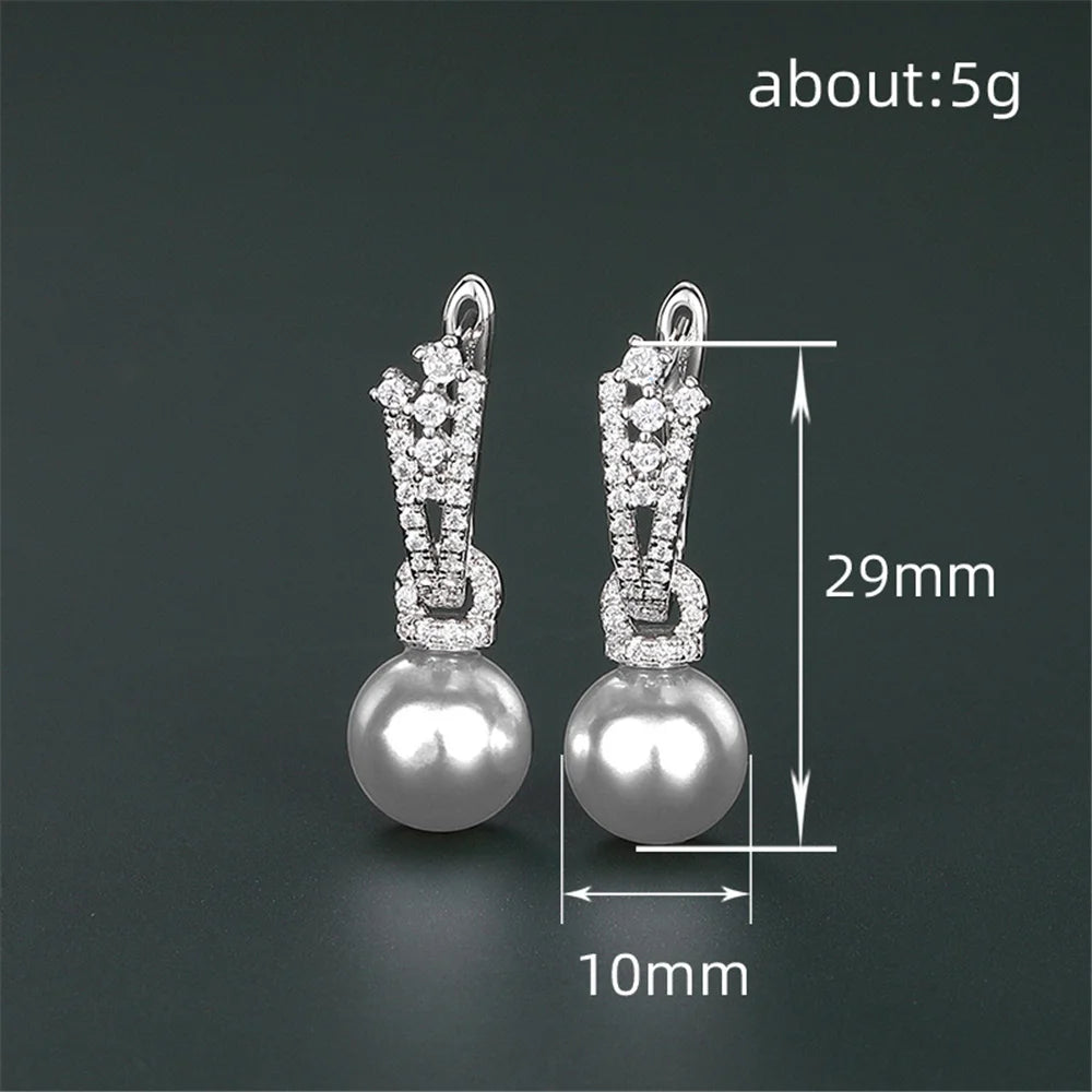 Lunelle Pearl-Look Hoop Earrings close-up detail